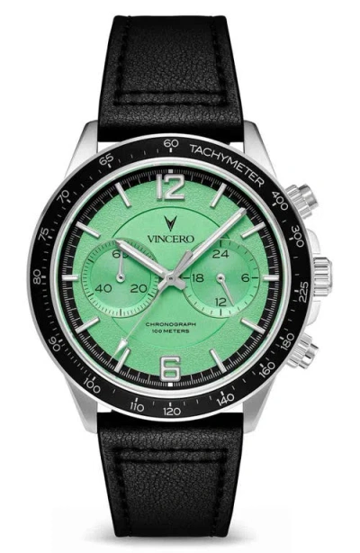 Vincero The Apex Prism Chronograph Leather Strap Watch, 42mm