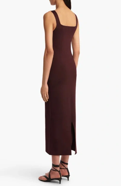 Khaite Womens Almandine Dixi Square-neck Knitted Maxi Dress Xs In Brown