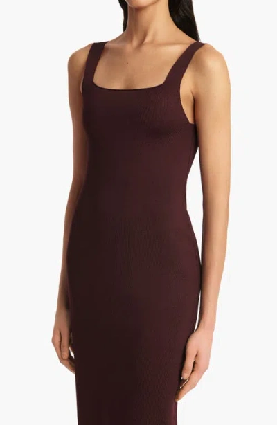 Khaite Womens Almandine Dixi Square-neck Knitted Maxi Dress Xs In Brown