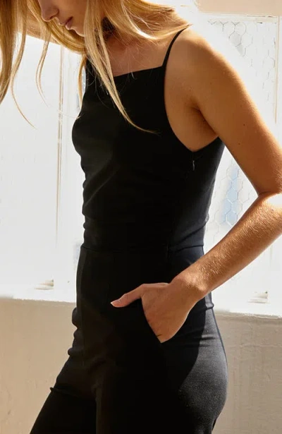 Crescent Square Neck Knit Jumpsuit