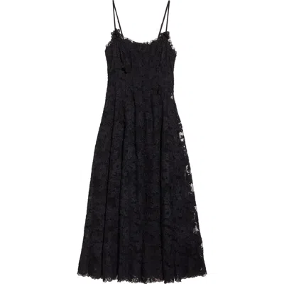 Camilla Noble Endeavors Lace Corset Midi Dress In Black