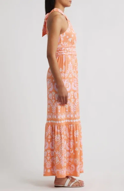 Lilly Pulitzer ® Montecito Mixed Print Cross Neck Maxi Dress