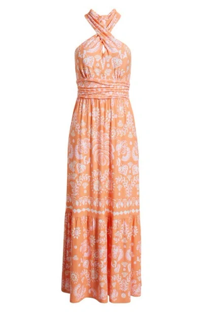Lilly Pulitzer ® Montecito Mixed Print Cross Neck Maxi Dress