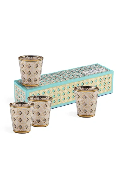 Jonathan Adler Basketweave Glassware Set In Brown