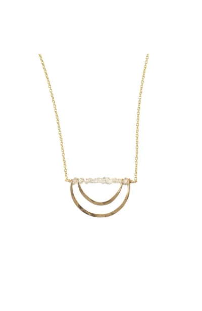 Uncommon Goods Herkimer Diamond Arc Necklace