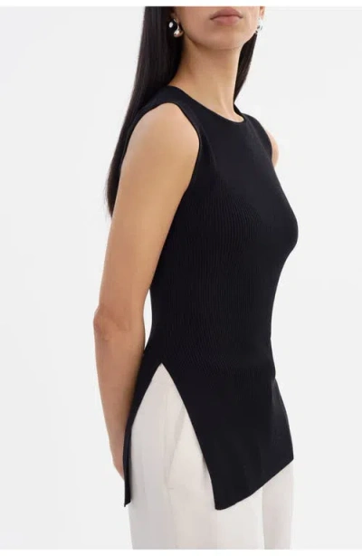 Lamarque Milou | Rib Knit Sleeveless Top In Black