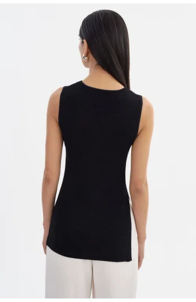Lamarque Milou | Rib Knit Sleeveless Top In Black