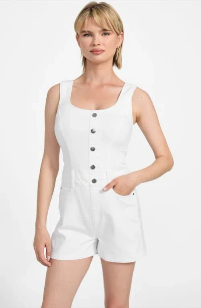 Guess Sunni Denim Romper In White