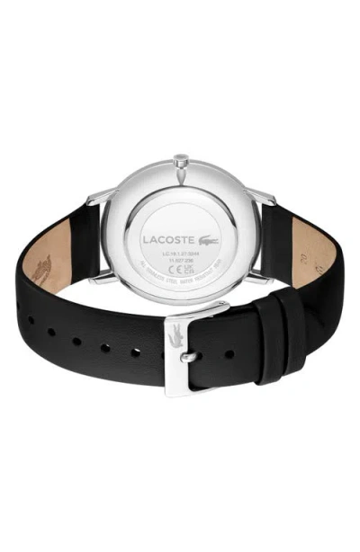 Lacoste Crocorigin Black Leather Strap Watch, 40mm