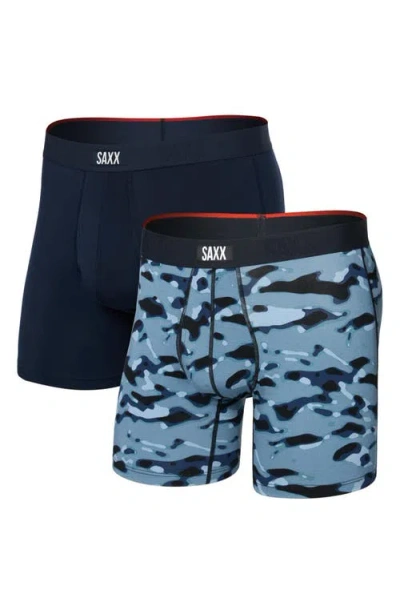 Saxx Assorted 2-pack Vibe Xtra Soft Comfort Boxer Briefs In Blue