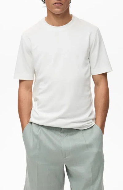 Mango Short Sleeve Cotton Crewneck Sweater