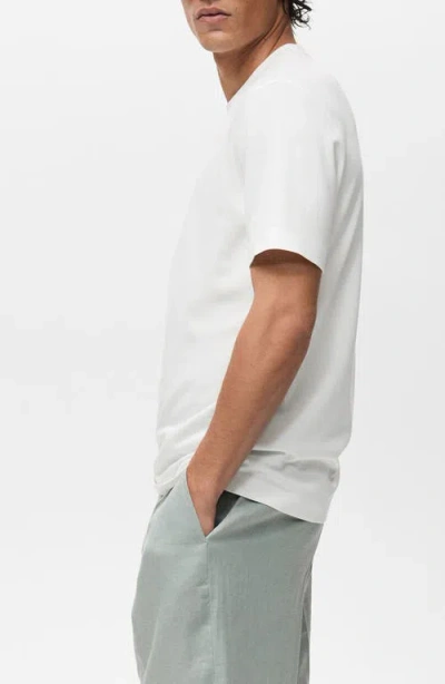Mango Short Sleeve Cotton Crewneck Sweater