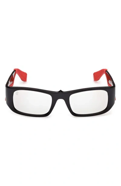 Christian Louboutin 53mm Loubishark Rectangular Sunglasses In Black