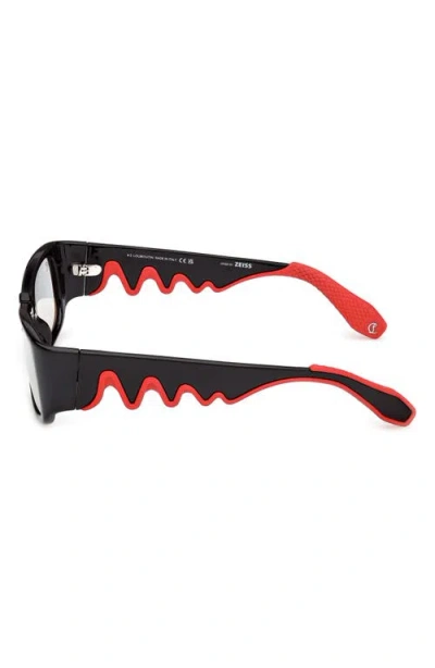 Christian Louboutin 53mm Loubishark Rectangular Sunglasses In Black