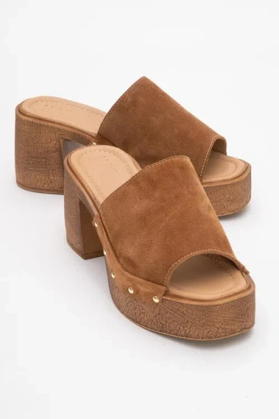 Forever & Always Shoes Pull Leather Platform Mules
