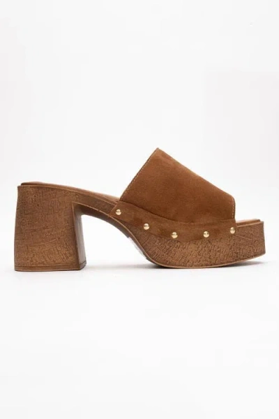 Forever & Always Shoes Pull Leather Platform Mules