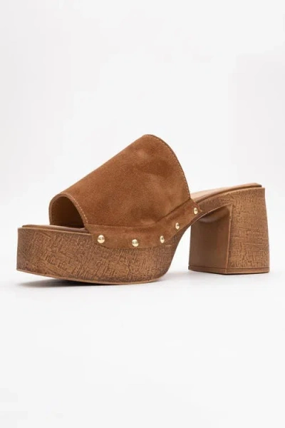 Forever & Always Shoes Pull Leather Platform Mules