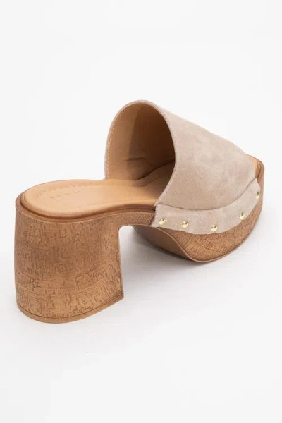 Forever & Always Shoes Pull Leather Platform Mules In Neutral