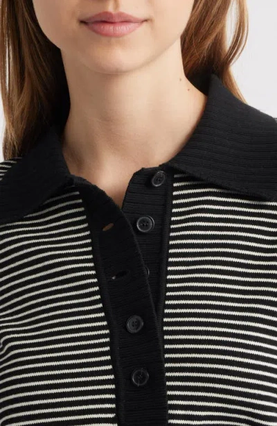 Frame Womens Black Multi Graduate Striped Cotton-knit Polo Jumper In Black