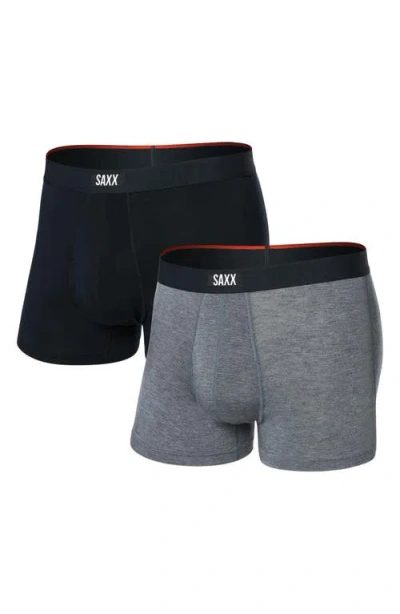Saxx Assorted 2-pack Vibe Xtra Soft Comfort Boxer Briefs In Black