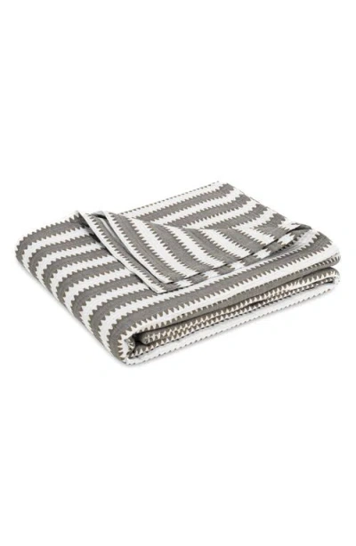 Matouk Apollo Stripe Matelassé Coverlet In Gray