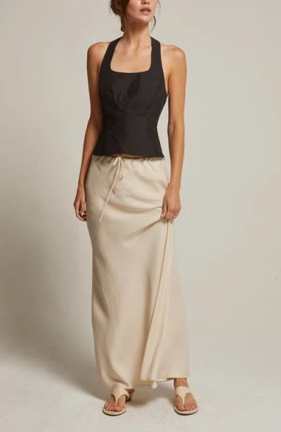 Crescent Bias Lyocell Maxi Skirt In Brown