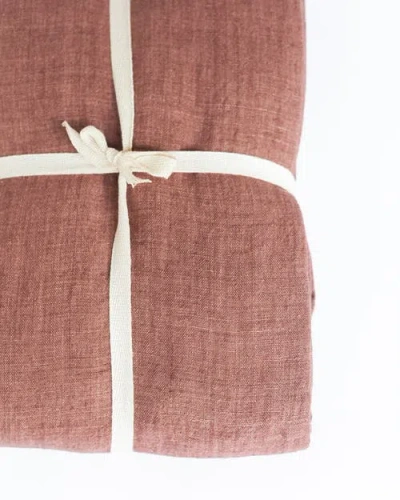 Creative Women Stone Washed Linen Tablecloth In Red