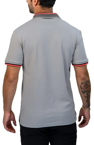 Maceoo Tippatch46 Piqué Polo In Gray