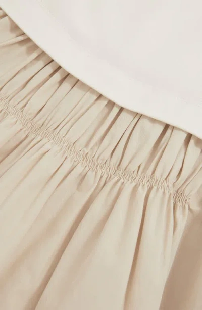 Reiss Kids' Wren Mixed Media Dress In Neutral