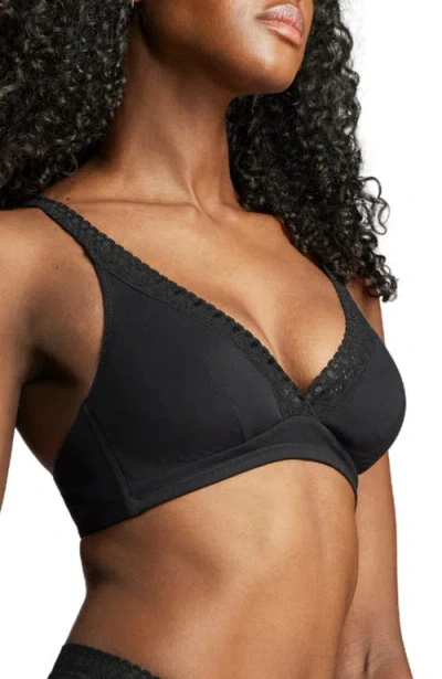 Siella Organic Cotton Lace Plunge Bra