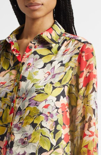 Cinq À Sept Canyon Bloom Print Tiered Ruffle Shirt In Multi