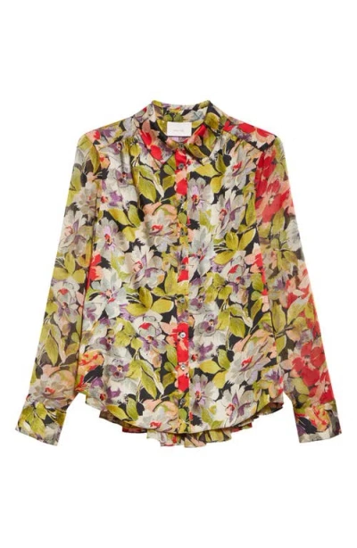 Cinq À Sept Canyon Bloom Print Tiered Ruffle Shirt In Multi