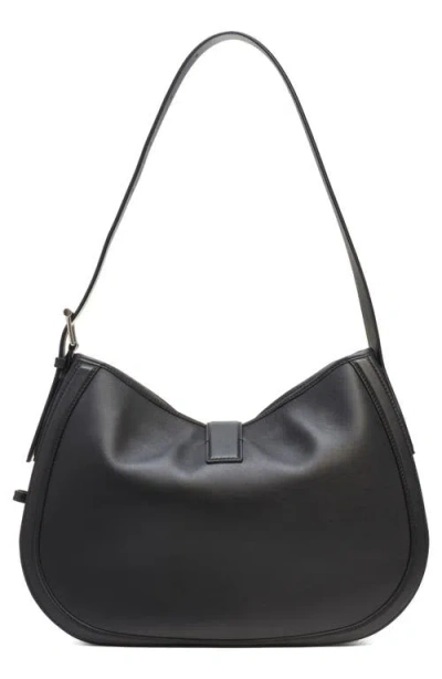 Alexander Mcqueen Mcqueen T-bar Leather Shoulder Bag In Black