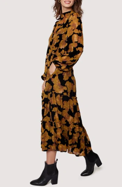 Lost + Wander Massimo Long Sleeve Maxi Dress In Brown