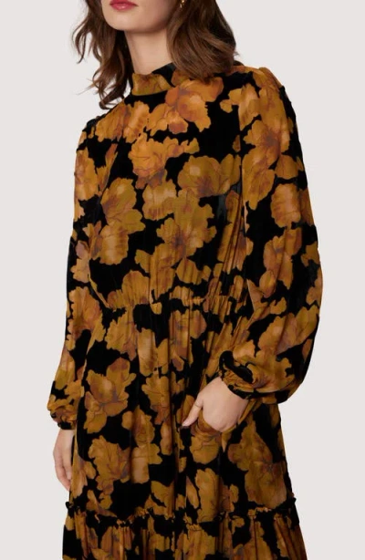Lost + Wander Massimo Long Sleeve Maxi Dress In Brown