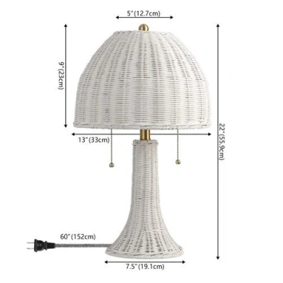 Jonathan Y Joanie 22" Bohemian Rustic Iron Led Table Lamp In White