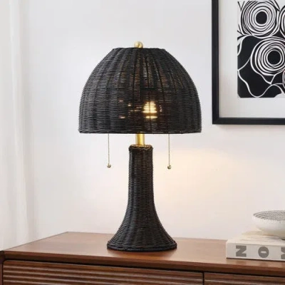 Jonathan Y Joanie 22" Bohemian Rustic Iron Led Table Lamp In Black