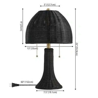 Jonathan Y Joanie 22" Bohemian Rustic Iron Led Table Lamp In Black