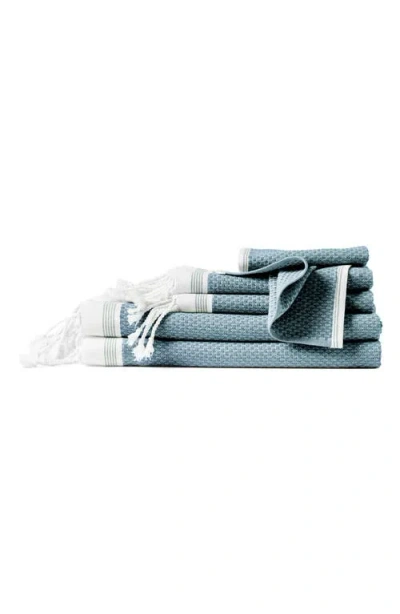Coyuchi Mediterranean 6-piece Organic Cotton Towel Set In Blue