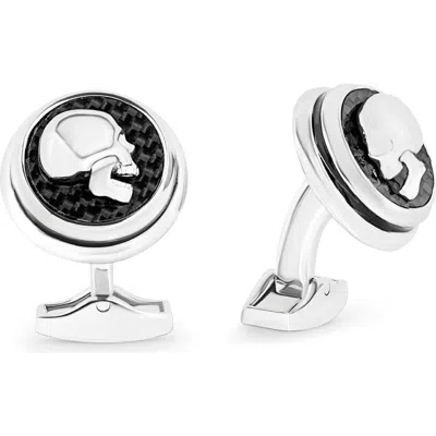 Tateossian Carbon Skull Cuff Links