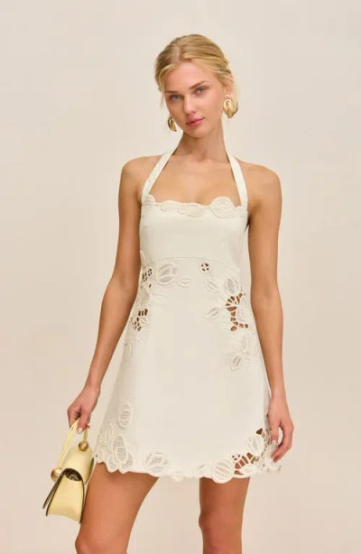 Cult Gaia Matisse Lace Accent Knit Halter Minidress