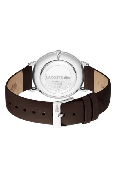 Lacoste Crocorigin Navy Leather Strap Watch, 40mm