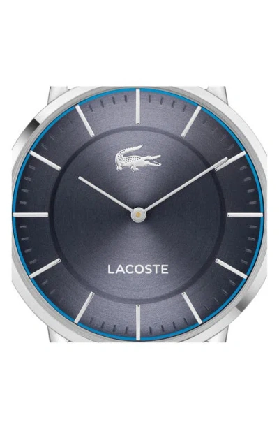 Lacoste Crocorigin Navy Leather Strap Watch, 40mm