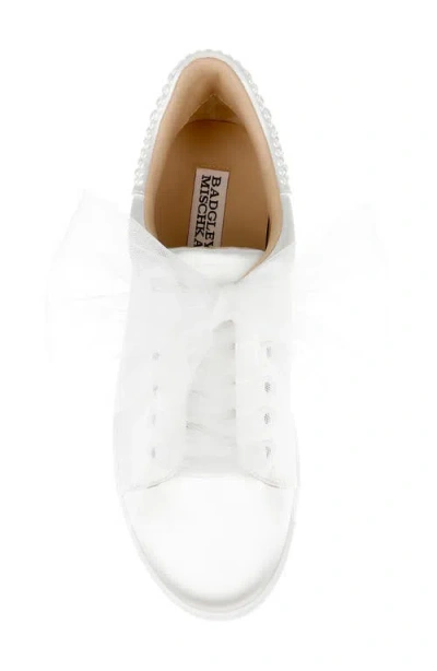 Badgley Mischka Collection Gem Platform Sneaker In White