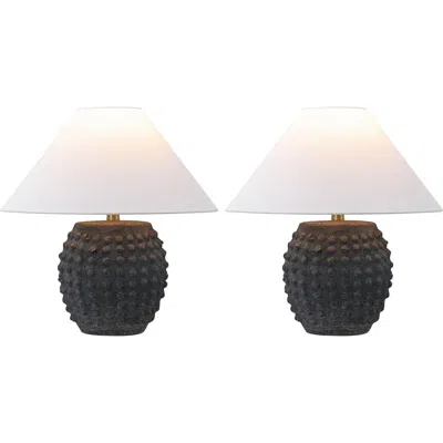 Jonathan Y Effie 18.25" Minimalist Scandinavian Ceramic/iron Hobnail Led Table Lamp In Multi
