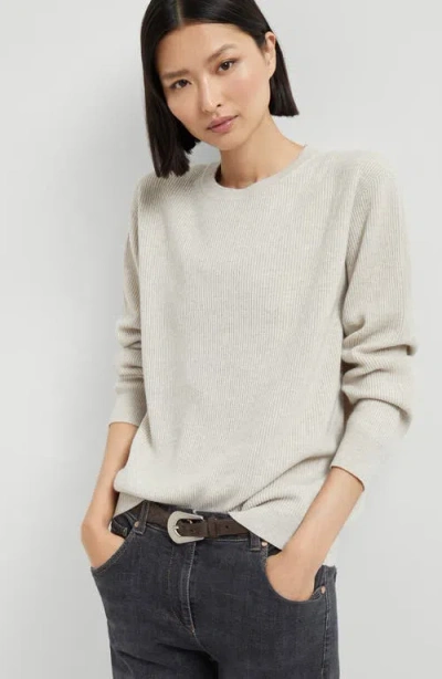 Brunello Cucinelli English Rib Knit Sweater In Gray
