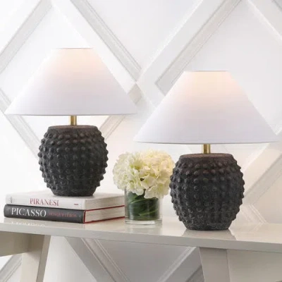 Jonathan Y Effie 18.25" Minimalist Scandinavian Ceramic/iron Hobnail Led Table Lamp In Multi