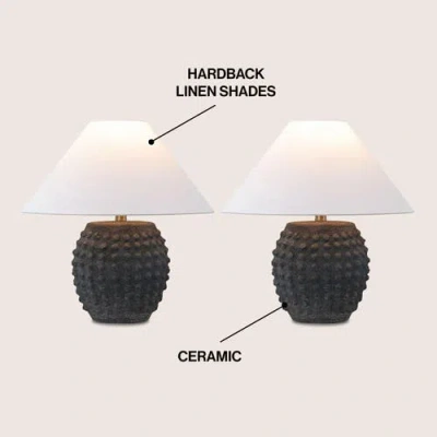 Jonathan Y Effie 18.25" Minimalist Scandinavian Ceramic/iron Hobnail Led Table Lamp In Multi