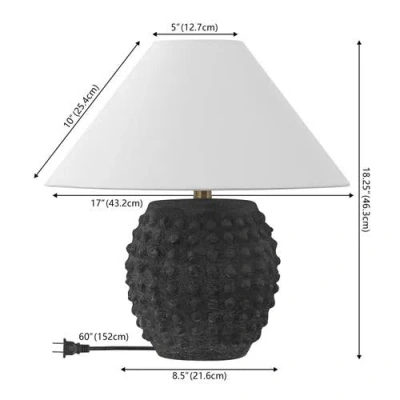 Jonathan Y Effie 18.25" Minimalist Scandinavian Ceramic/iron Hobnail Led Table Lamp In Multi