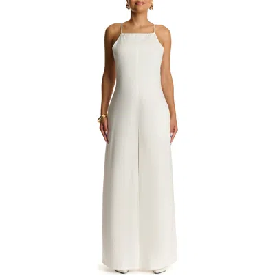 Naked Wardrobe Wide Leg Cotton Jumpsuit In White